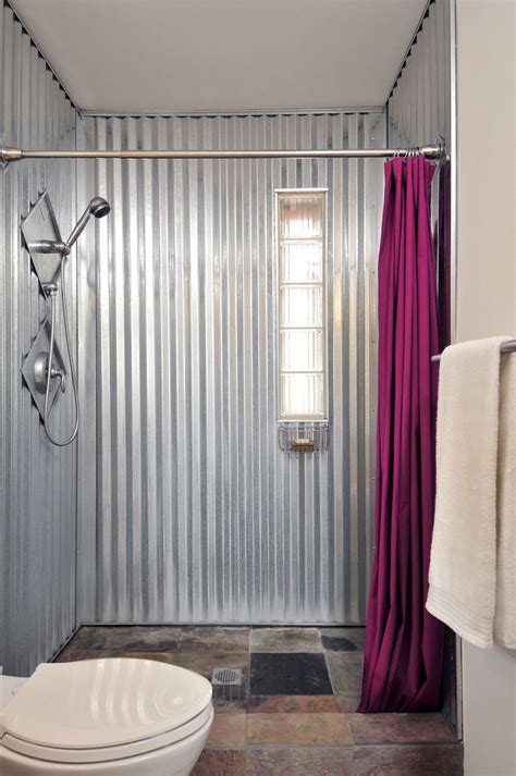 shower wall corrugated metal